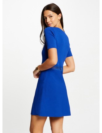 RMALIA - Robe courte col V  | Bleu