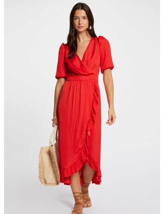 RIALY - Robe longue portefeuille | Rouge