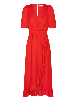 RIALY - Robe longue portefeuille | Rouge