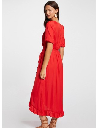 RIALY - Robe longue portefeuille | Rouge