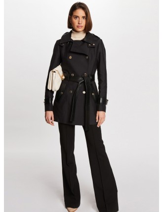 GZIMA - Trench long effet cuir  | Noir