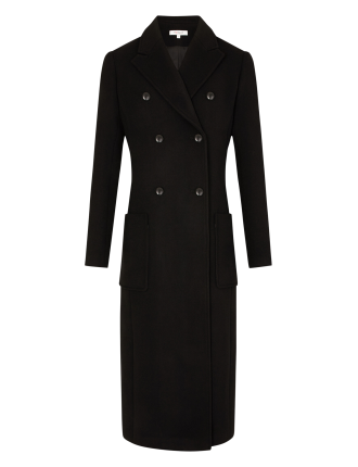 GMIDI - Manteau col tailleur  | Noir