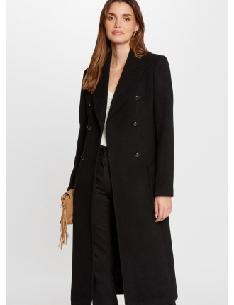 GMIDI - Manteau col tailleur  | Noir