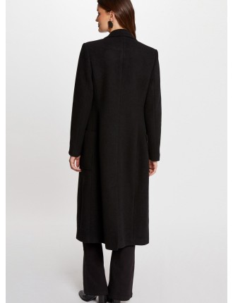 GMIDI - Manteau col tailleur  | Noir