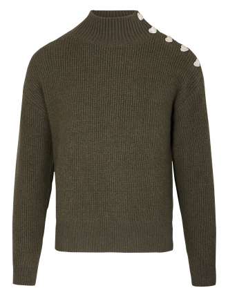 MSTORI - Pull droit col montant | Vert