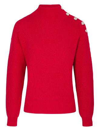 MSTORI - Pull droit col montant | Rose