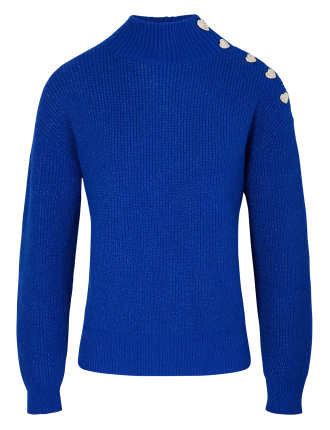 MSTORI - Pull droit col montant | Bleu