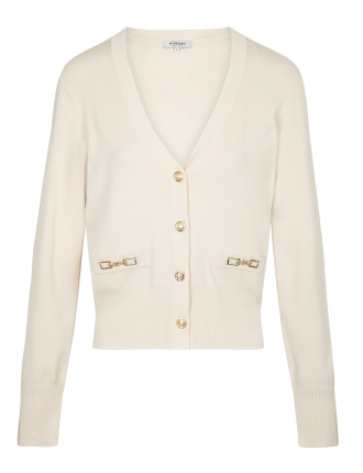 MGAYA - Gilet droit manches longues boutonné | Beige