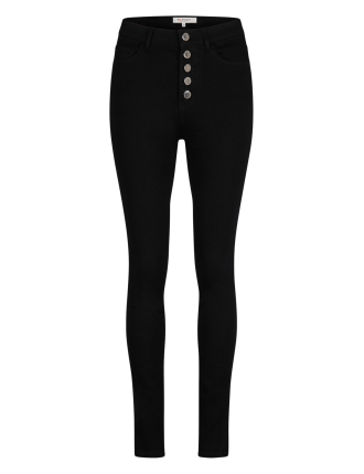 PBLACK1 - Jean skinny taille haute en coton mélangé | Noir