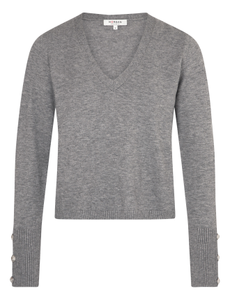 MGOLD - Pull droit col V | Gris