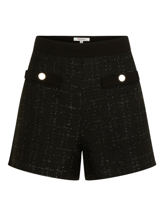 SHICK - Short droit en tweed | Noir