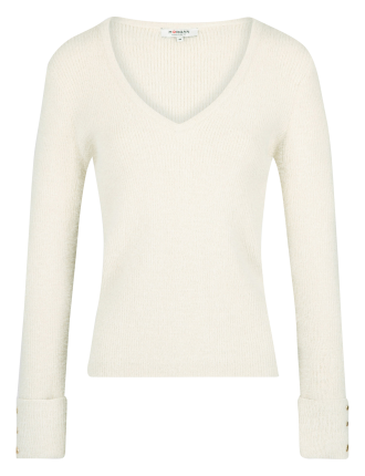 MOOVE1 - Pull V en maille mélangée | Beige