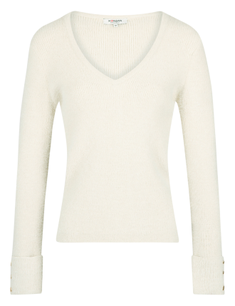 MOOVE1 - Pull V en maille mélangée | Beige