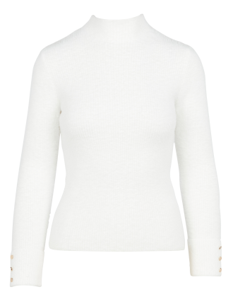 MORIK.N - Pull col montant maille duveteuse | Blanc