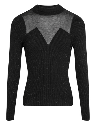 MGLOSS - Pull moulant col montant | Noir