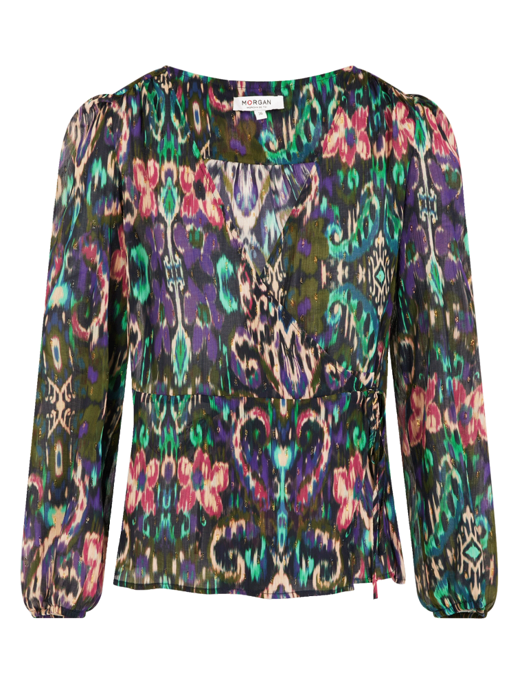 CBIL.F - Blouse col v imprimée | Multicolore