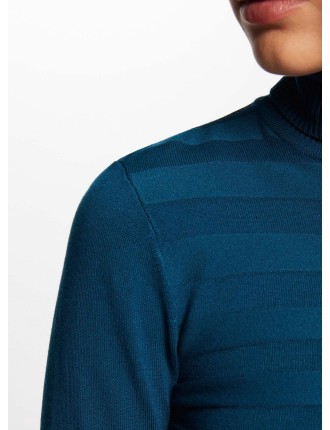 Pull col roulé | Bleu