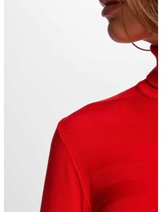 Pull col roulé | Rouge