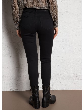 PRIVA - Jean skinny à détails strass | Noir