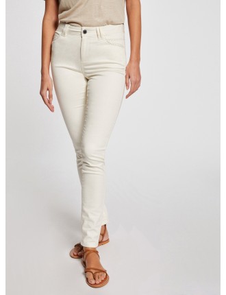 PIOUBA - Jean skinny en coton mélangé | Blanc