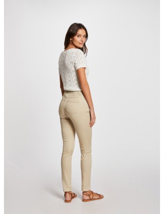 PIOUBA - Jean skinny en coton mélangé | Beige