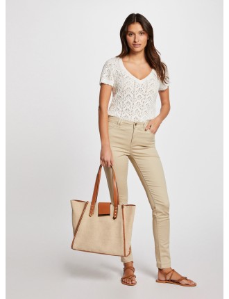 PIOUBA - Jean skinny en coton mélangé | Beige