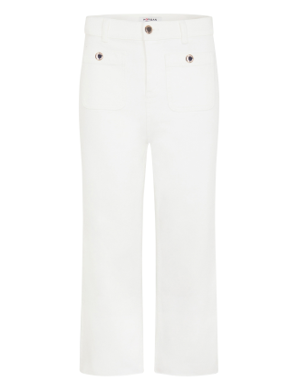 PCLIC - Pantalon large 7/8ème en coton mélangé | Blanc