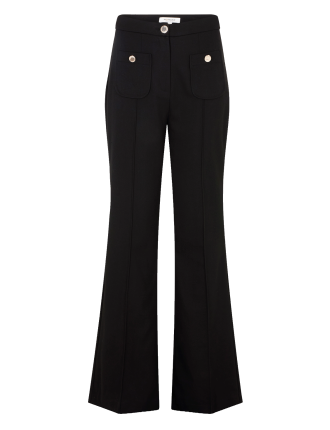 PFLAC.F - Pantalon flare taille haute | Noir