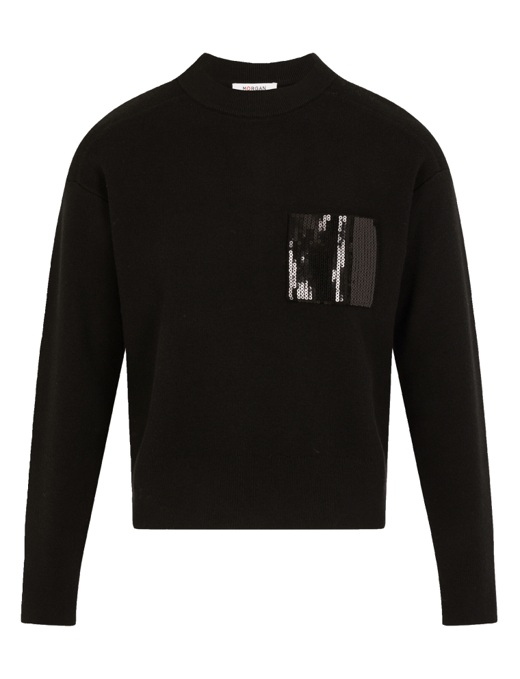 MPOCKET - Pull col rond  | Noir