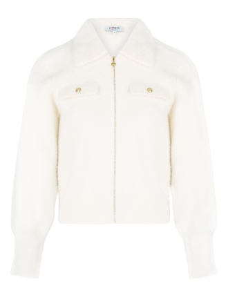 MDOMI - Gilet droit en fourrure synthétique | Beige