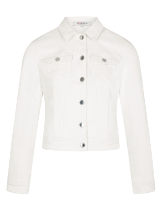 VPOM1 - Veste droite boutonnée en jean | Blanc