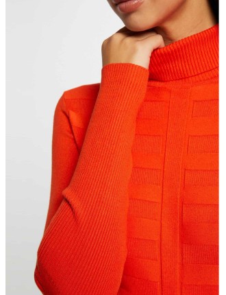 Pull col roulé | Orange