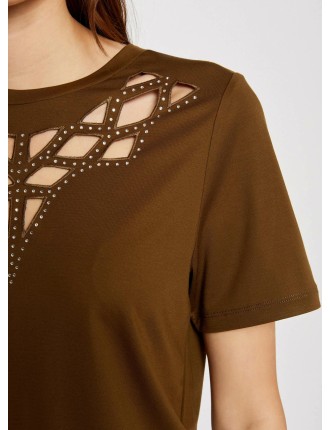 DJUNGLE - Tee-shirt manches courtes strass | Vert