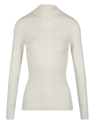 MENTOSA - Pull col montant en maille | Blanc