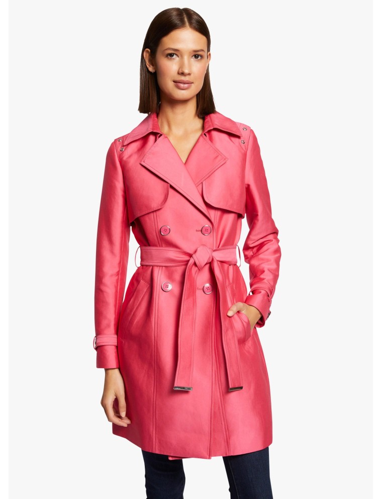 GIKA - Trench-coat droit avec ceinture | Rose