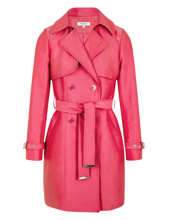 GIKA - Trench-coat droit avec ceinture | Rose