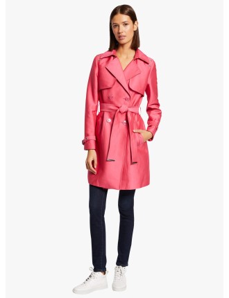 GIKA - Trench-coat droit avec ceinture | Rose