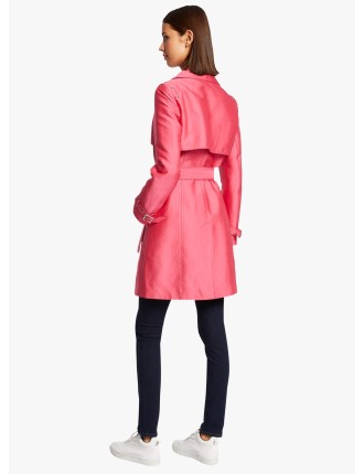 GIKA - Trench-coat droit avec ceinture | Rose