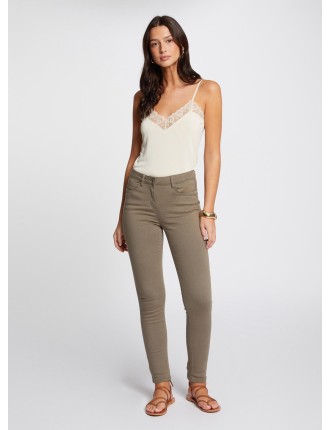 PRETTY - Jean skinny en coton mélangé  | Vert