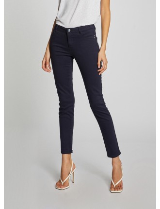 PETRA - Pantalon skinny taille basse | Bleu