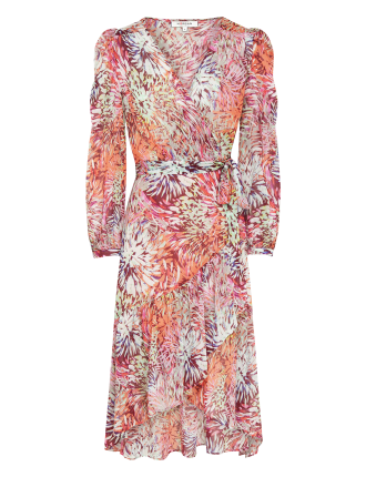 RLOUK.F - Robe midi col V imprimée | Multicolore