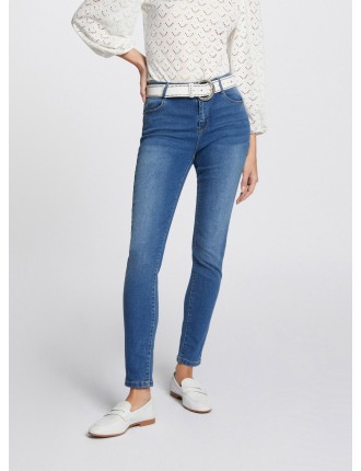 PARDA - Jean slim-fit brut en coton mélangé | Bleu