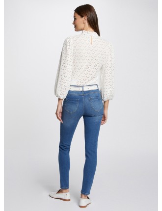 PARDA - Jean slim-fit brut en coton mélangé | Bleu