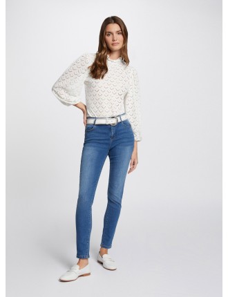 PARDA - Jean slim-fit brut en coton mélangé | Bleu