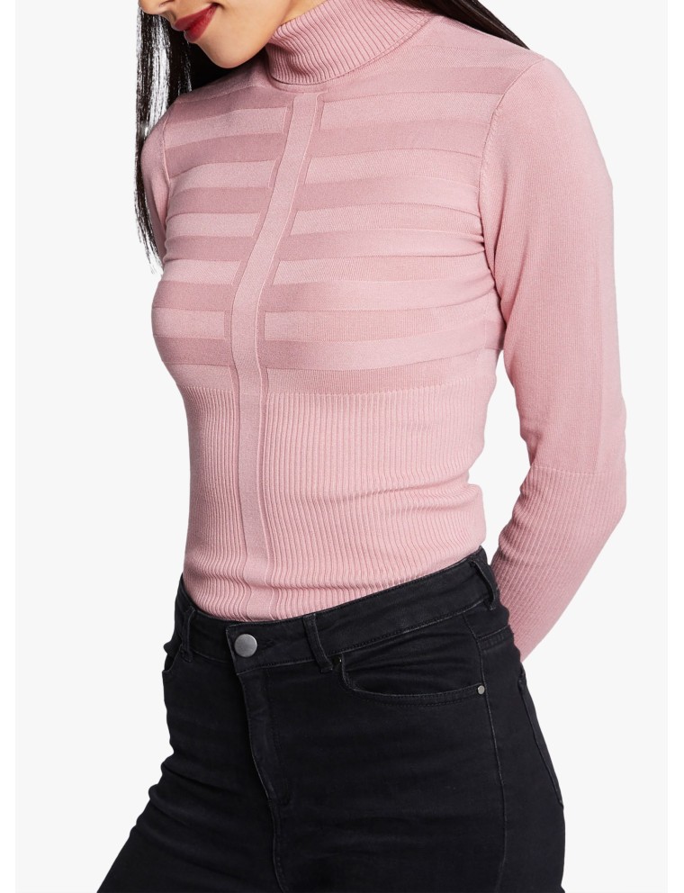 Pull col roulé | Rose