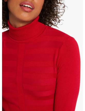 Pull col roulé | Rouge