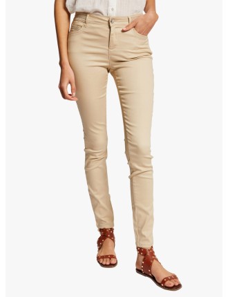 PALONA - Pantalon slim enduit | Beige