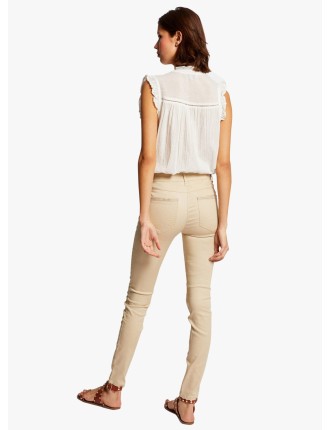 PALONA - Pantalon slim enduit | Beige