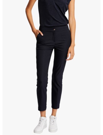 PLIME.F - Pantalon slim 7/8 en coton mélangé  | Bleu