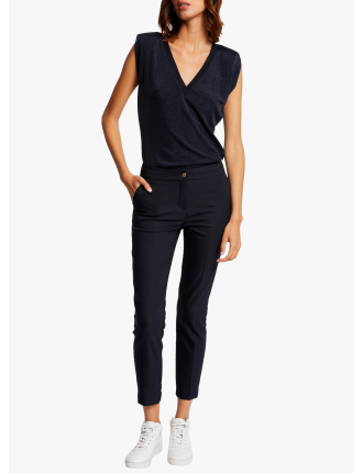 PLIME.F - Pantalon slim 7/8 en coton mélangé  | Bleu